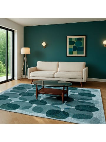 lola & moi Teppich Green Eggs in türkis