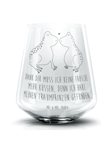 Mr. & Mrs. Panda Blümchentail Glas Frosch Liebe mit Spruch in Transparent