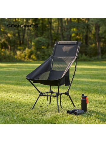 SONGMICS Campingstuhl Sandy in Schwarz - (B)56 x (H)97 x (T)58 cm