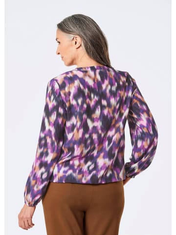 GOLDNER Kurzgröße:  Bluse Bluse in lila / gemustert