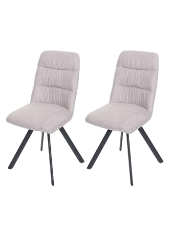 MCW 2er-Set Esszimmerstuhl J69 drehbar Auto-Position, Creme-beige