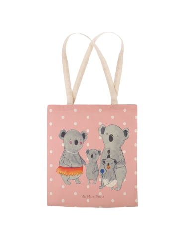 Mr. & Mrs. Panda Tote Bag Koala Familie ohne Spruch in Rot Pastell