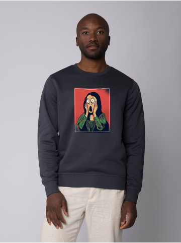 wat? Apparel Sweatshirt Mona Lisa Scream in India Ink Grey