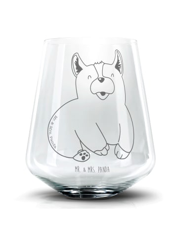 Mr. & Mrs. Panda Whiskeyglas Corgie ohne Spruch in Transparent