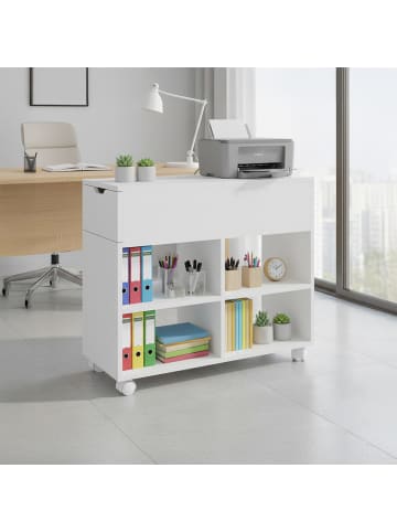 relaxdays Rollcontainer in Weiß - (B)70 x (H)61 x (T)30 cm