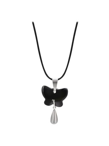 faina Women Cord Necklace With Pendant in Black
