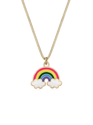 Elli Halskette 925 Sterling Silber Regenbogen, Wolke in Gold