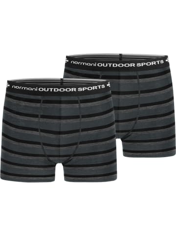 Normani Outdoor Sports Normani Outdoor Sports 2er Pack Herren Merino Boxershorts Unterhose in Anthrazit/Schwarz/Grau
