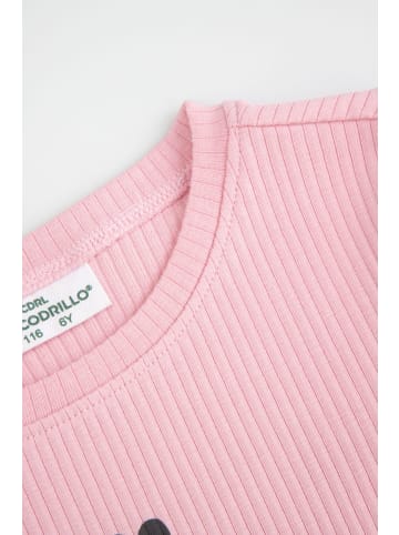 Coccodrillo Geripptes langarmshirt in rosa