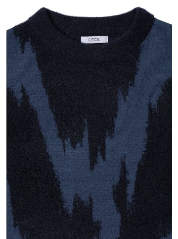 Cecil Gemusterter Pullover in Blau