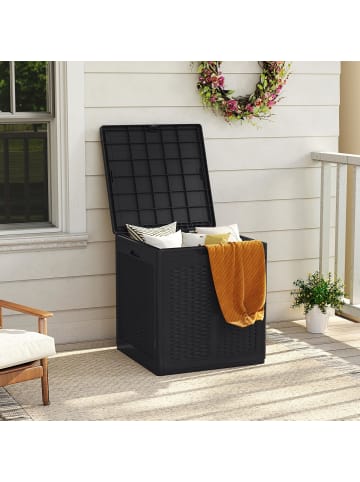 COSTWAY Gartenbox 145 L, Auflagenbox in Schwarz