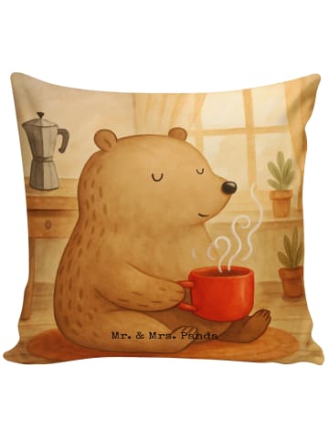 Mr. & Mrs. Panda kuschelkissen 40x40 Bär Morgenkaffee Design ohn... in Weiß