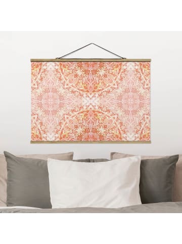 WALLART Stoffbild - Mandala Aquarell Ornament orange in Orange