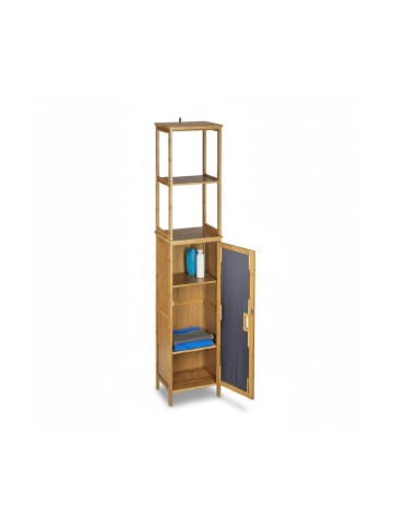 relaxdays Badregal in Natur - (B)33,5 x (H)170 x (T)28 cm