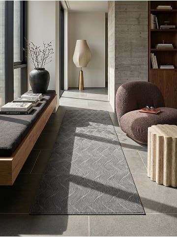 KADIMA DESIGN Teppichläufer Geometrisch Antirutsch pflegeleicht Wohnzimmer Flur in Anthrazit