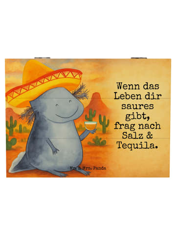 Mr. & Mrs. Panda Kiste Axolotl Tequila Design mit Spruch in Weiß
