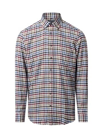 Andrew James Flanellhemd in ecru blau - 0002