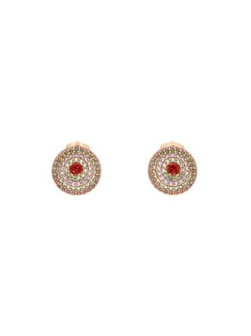 faina Women Stud Earrings in Rose Gold Red Multicolor