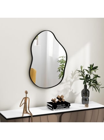 COSTWAY Wandspiegel 78x56cm in Schwarz