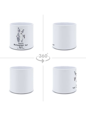 Mr. & Mrs. Panda Blumentopf Panda Bester Mitbewohner der Welt mi... in Weiß