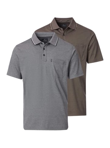 Casa moda Poloshirt Basic in Grau / braun