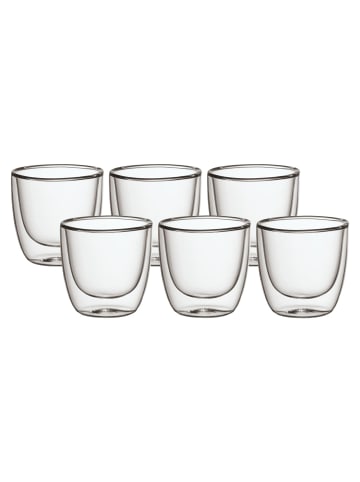 Villeroy & Boch 6er Set Doppelwandige Becher Manufacture Rock in Transparent 60 ml in transparent
