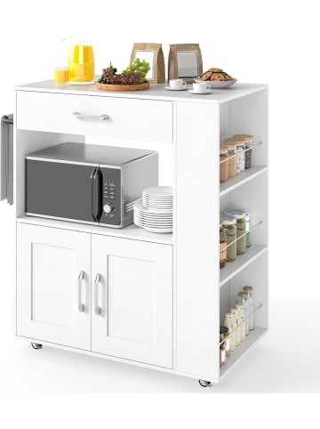 COSTWAY Küchenwagen auf Rollen in Weiß