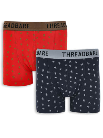 Threadbare Boxershorts Hipster Fit Pack 6 in rot/ navy