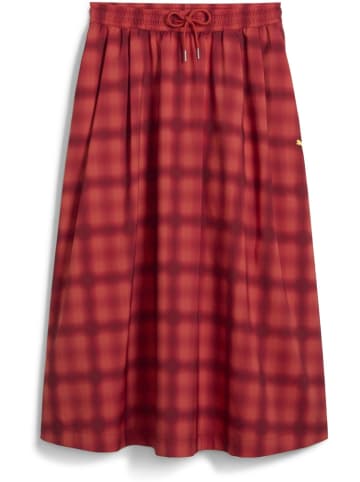 Puma Maxirock "ROAD TO UNITY Woven Midi AOP Pleated Skirt" in Rot