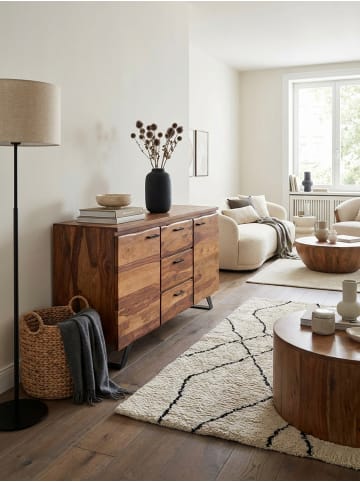 KADIMA DESIGN Sideboard 145x82x45 cm Massivholz / Metall mit Baumkante