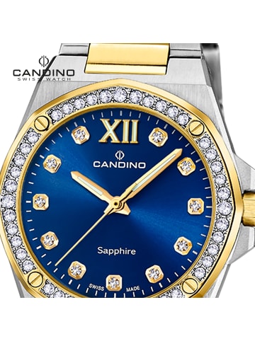 Candino Analog-Armbanduhr Candino Elegance silber, gold mittel (ca. 34mm)