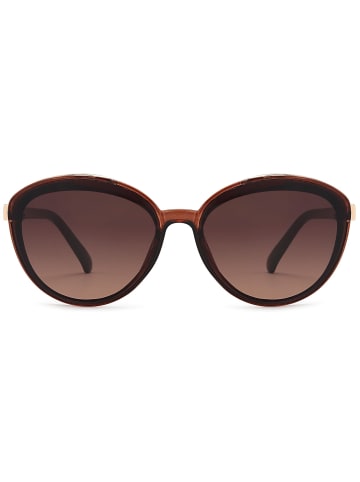 styleBREAKER Ovale Sonnenbrille in Braun-Mocca / Braun Getönt