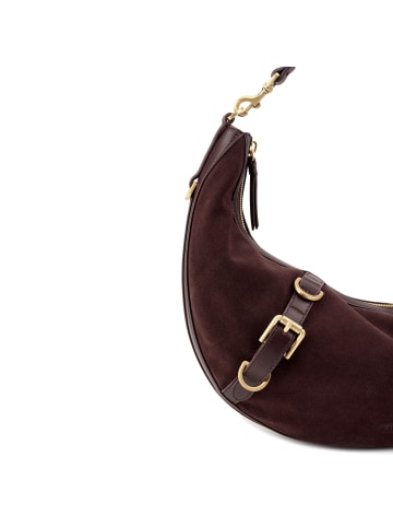 Les Visionnaires Enya Schultertasche Leder 46 cm in vinyard red