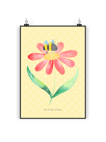 Mr. & Mrs. Panda Poster Hummel Blume ohne Spruch in Gelb Pastell