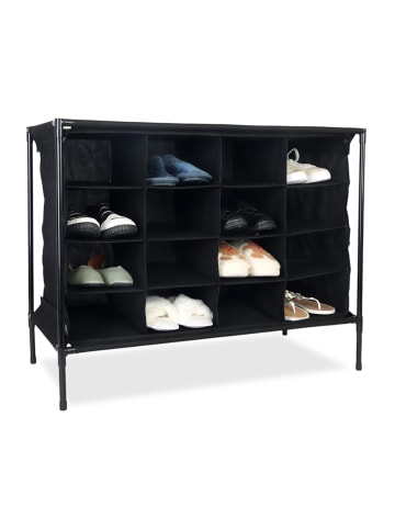 relaxdays Camping-Schuhregal in Schwarz - (B)84 x (H)65 x (T)36 cm