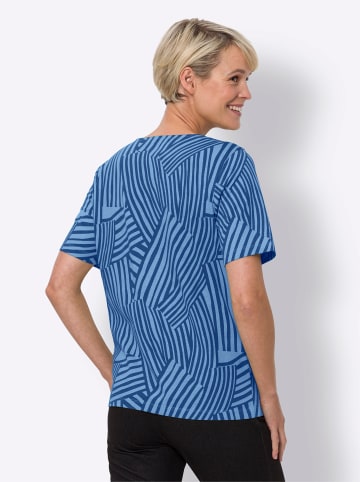 Sieh an! Kurzarm-Shirt in royalblau-himmelblau-bedruckt