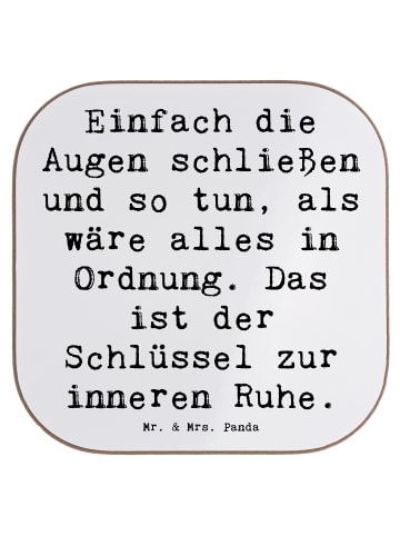 Mr. & Mrs. Panda Untersetzer für Gläser Spruch Innere Ruhe mit S... in Weiß