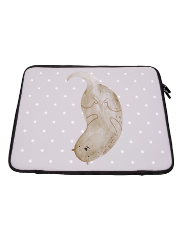 Mr. & Mrs. Panda Laptop Tasche Otter Kopfüber ohne Spruch in Grau Pastell