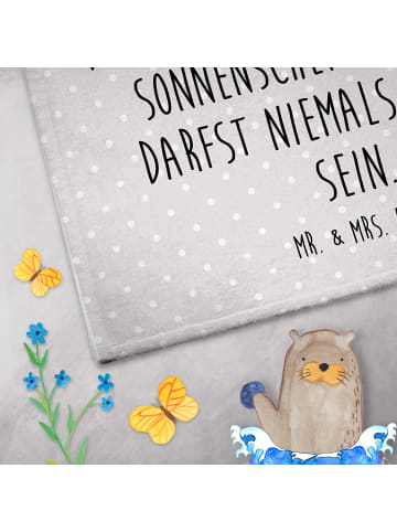 Mr. & Mrs. Panda Handtuch Koala Geschenk mit Spruch in Grau Pastell