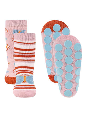 ewers 2er-Set Stoppersocken ABS 2er Pack Schmetterlinge in rose