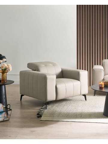 Beliani Sessel OMMEL in Beige/Schwarz - (W) 110 x (H) 80 x (L) 102 cm
