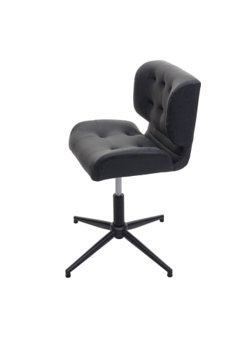 MCW 2er-Set Drehstuhl H42, Kunstleder vintage dunkelgrau, Fuß schwarz