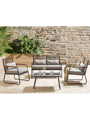 Beliani 4-tlg Lounge Set POMONTE in Schwarz/Grau