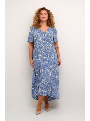 KAFFE curve Kleid KCalona Regular fit in Blue Indigo/White Marbel