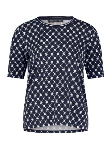 Betty Barclay Basic Shirt mit Rippbündchen in Dunkelblau/Weiß