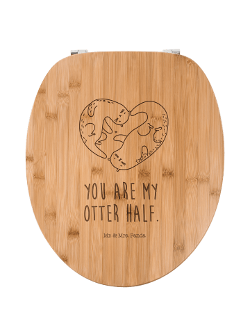 Mr. & Mrs. Panda Toilettendeckel Otter Herz mit Spruch in Transparent