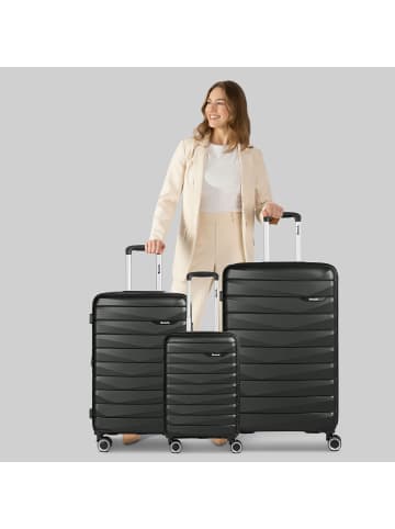 Bench Paris 4 Rollen Kofferset 3-teilig mit Dehnfalte in black