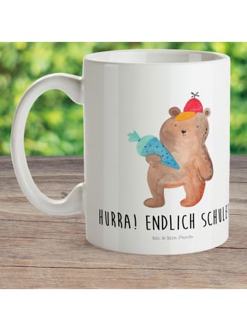 Mr. & Mrs. Panda Trinkbecher Bär Schultüte mit Spruch in Weiß