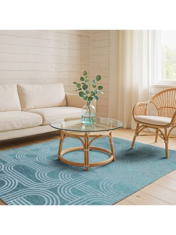 lola & moi Teppich Blue Glow in blau