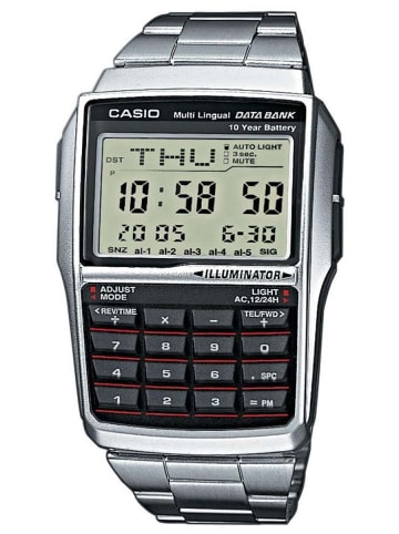 Casio Armbanduhr Digitaluhr Kalkulator Silber